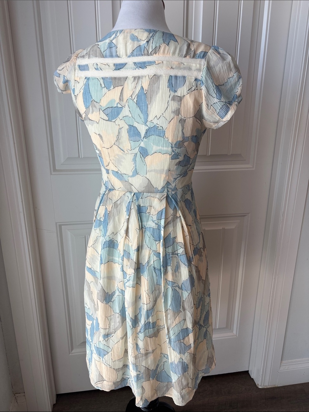 Anthropologie Moulinette Soeurs Watercolor Floral Cap Sleeve Dress Size 2 - Picture 3 of 8
